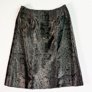 Vintage 90s | Philippe Adec Paris | Animal Print Faux Fur Gray | Sz 4 / 36 EU